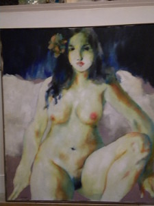 peinture à l'huile : "la belle ronde nue" Christian HOQUET